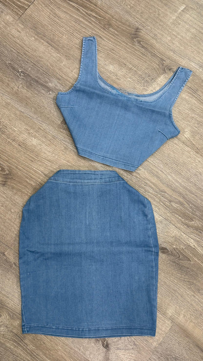 MIDI SKIRT DENIM SET