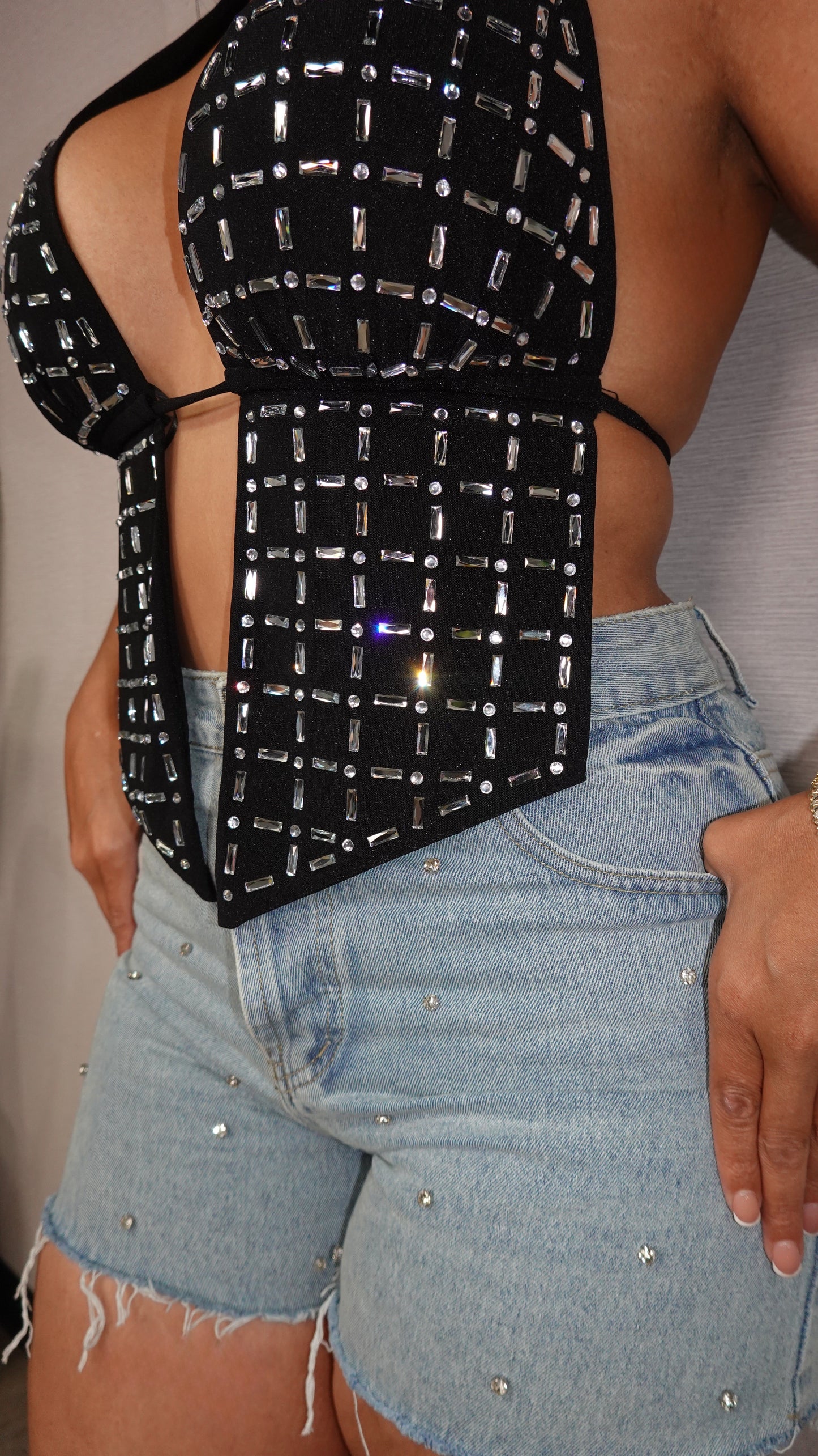 ELIZ SPARKLE BLACK TOP