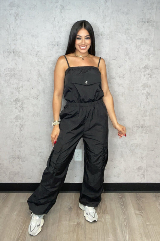 Cargo Jumpsuit Black