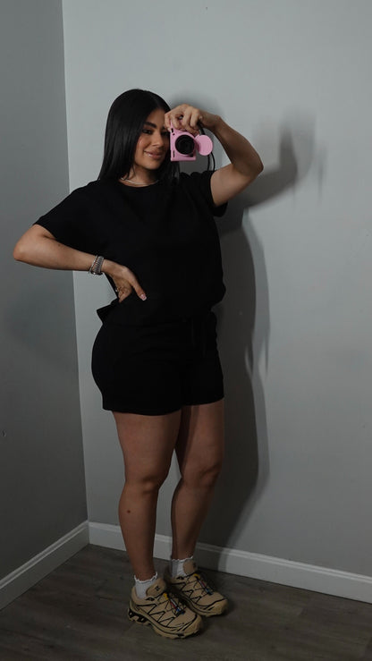 BLACK BASICX SHORT SET