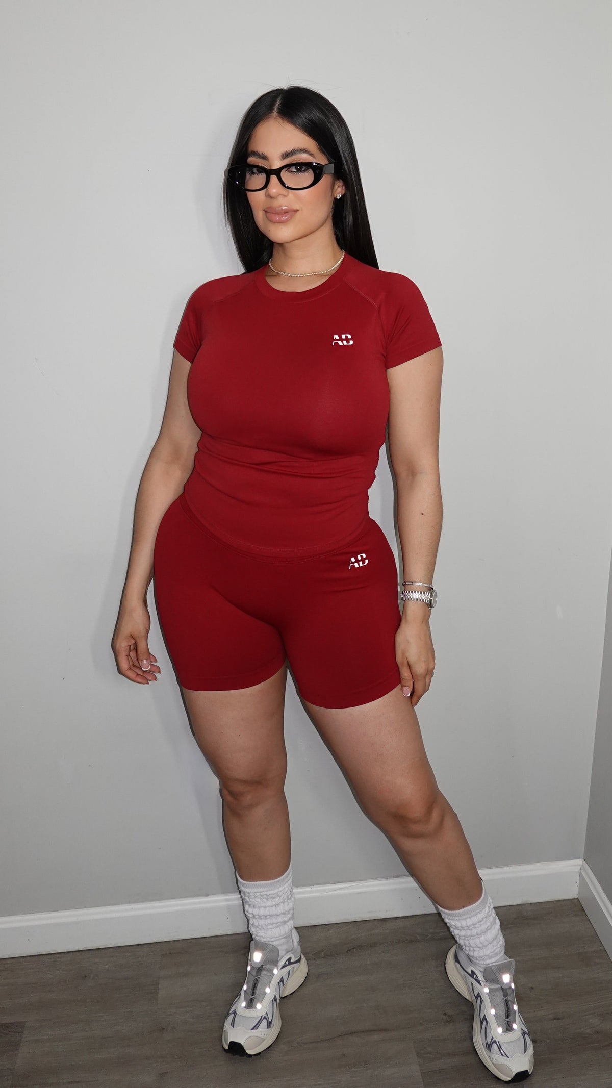 AB SNATCHED WINE SHORT SET