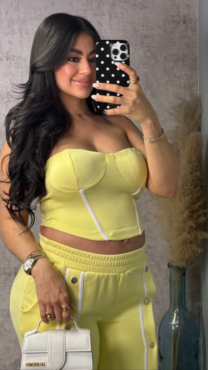 Leah Yellow Pants Set