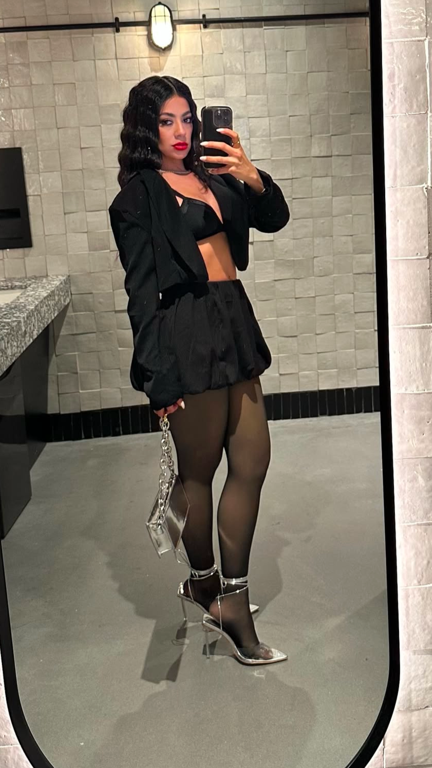 Kanny Blazer & Ballon Skirt Set Black