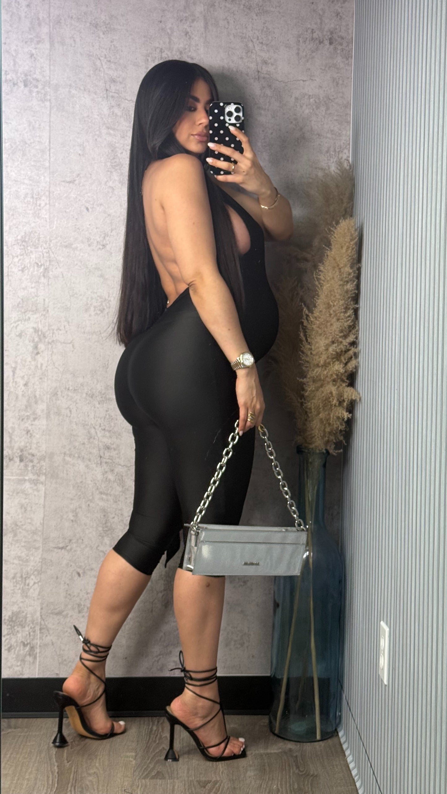 JESENIA BLACK CAPRI ROMPER