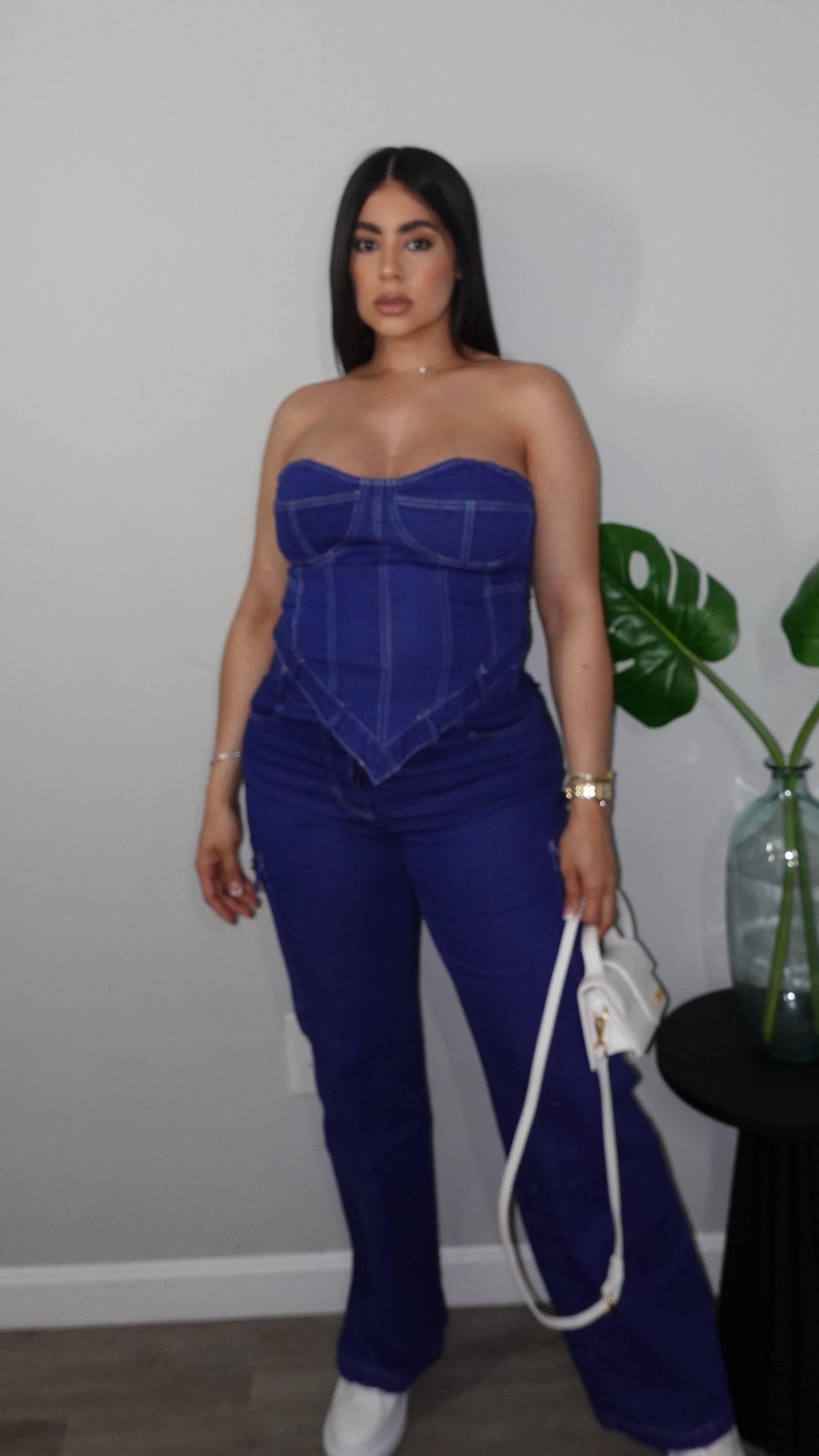 LELA DENIM PANTS SET