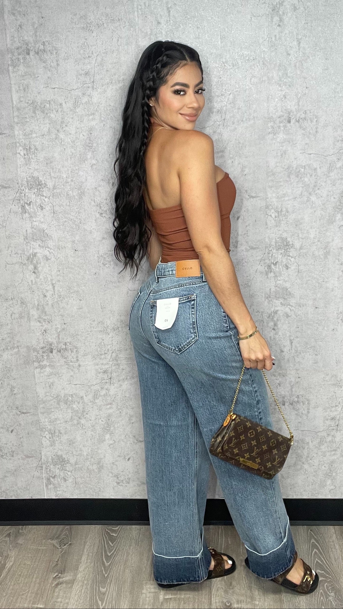 Folded  Cello Jeans Pants