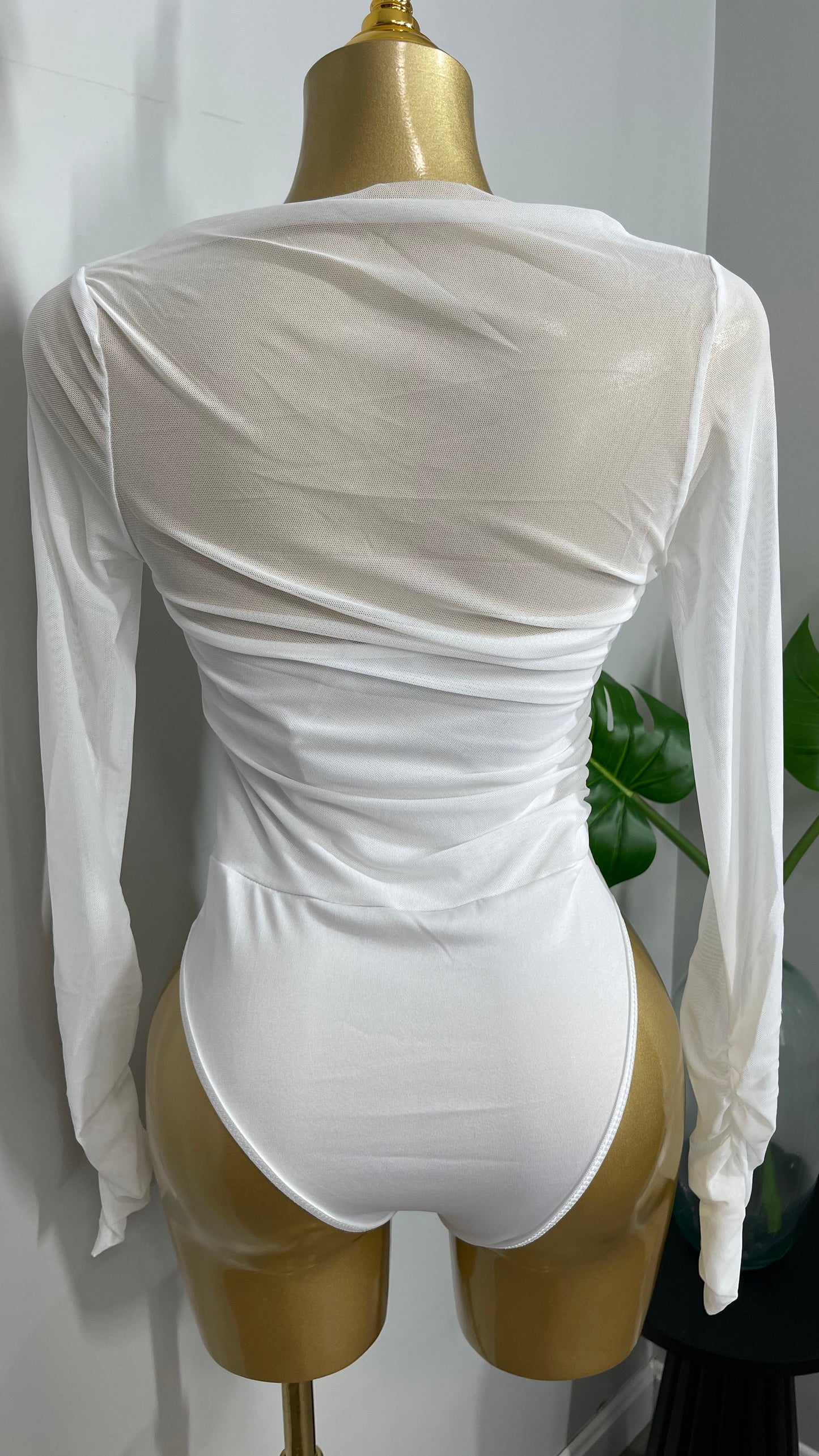 JANY MESH BODYSUIT WHITE