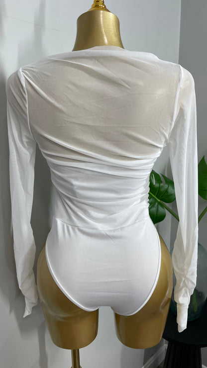 JANY MESH BODYSUIT WHITE