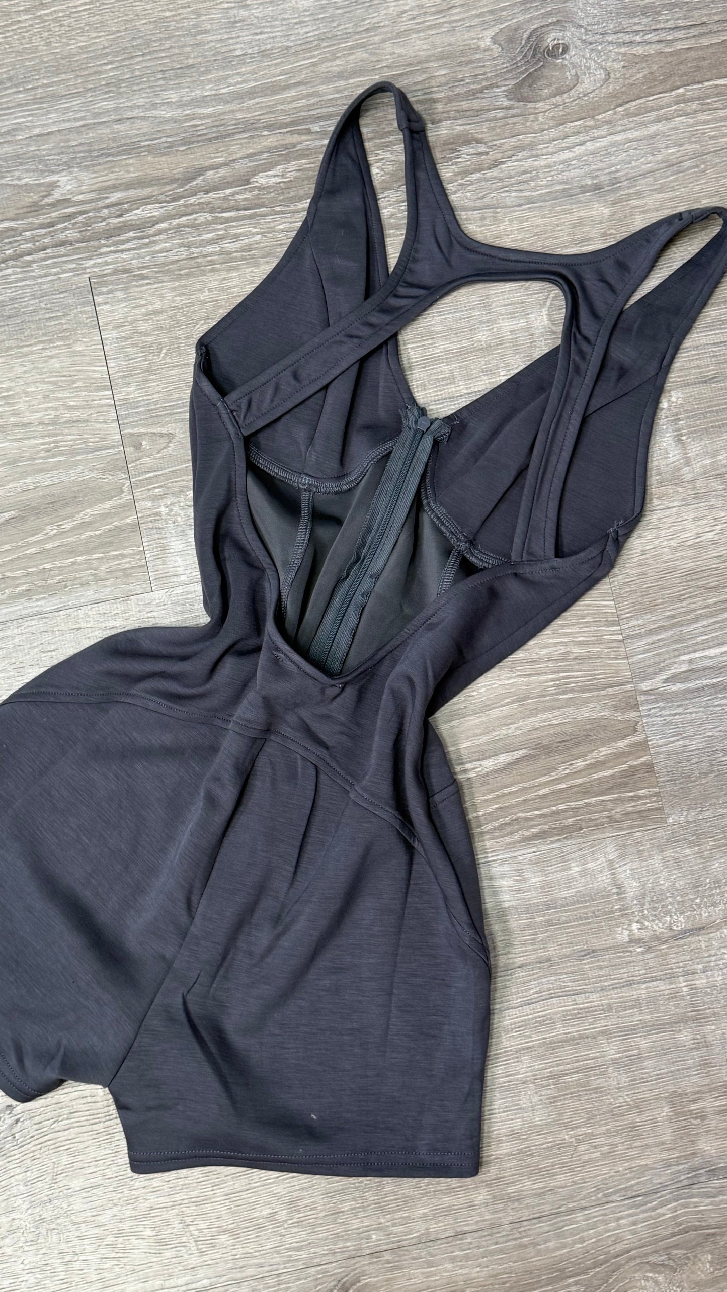 V CHARCOAL ROMPER