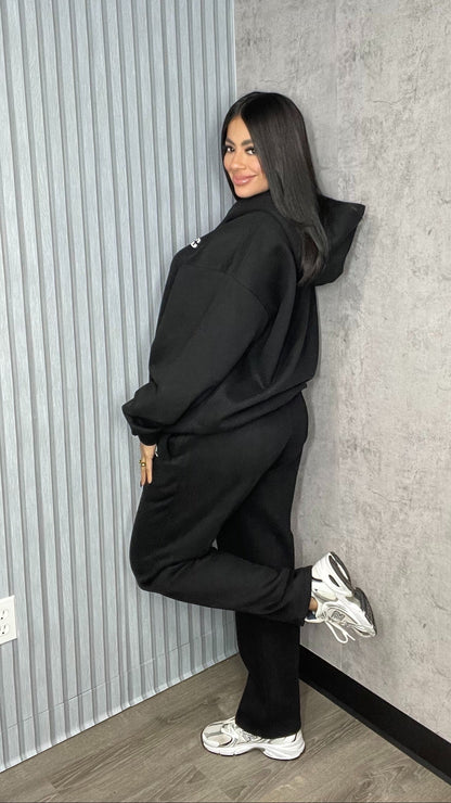 AB HOODIE & PANTS SET UNISEX BLACK