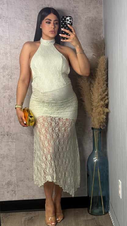 KARLOTA LACE GREEN DRESS