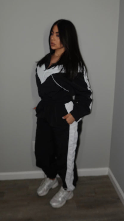 BLACK COLOR BLOCK TRACKSUIT