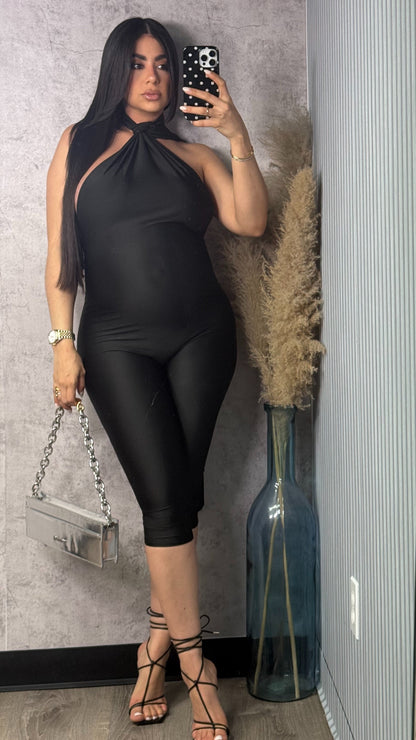 JESENIA BLACK CAPRI ROMPER