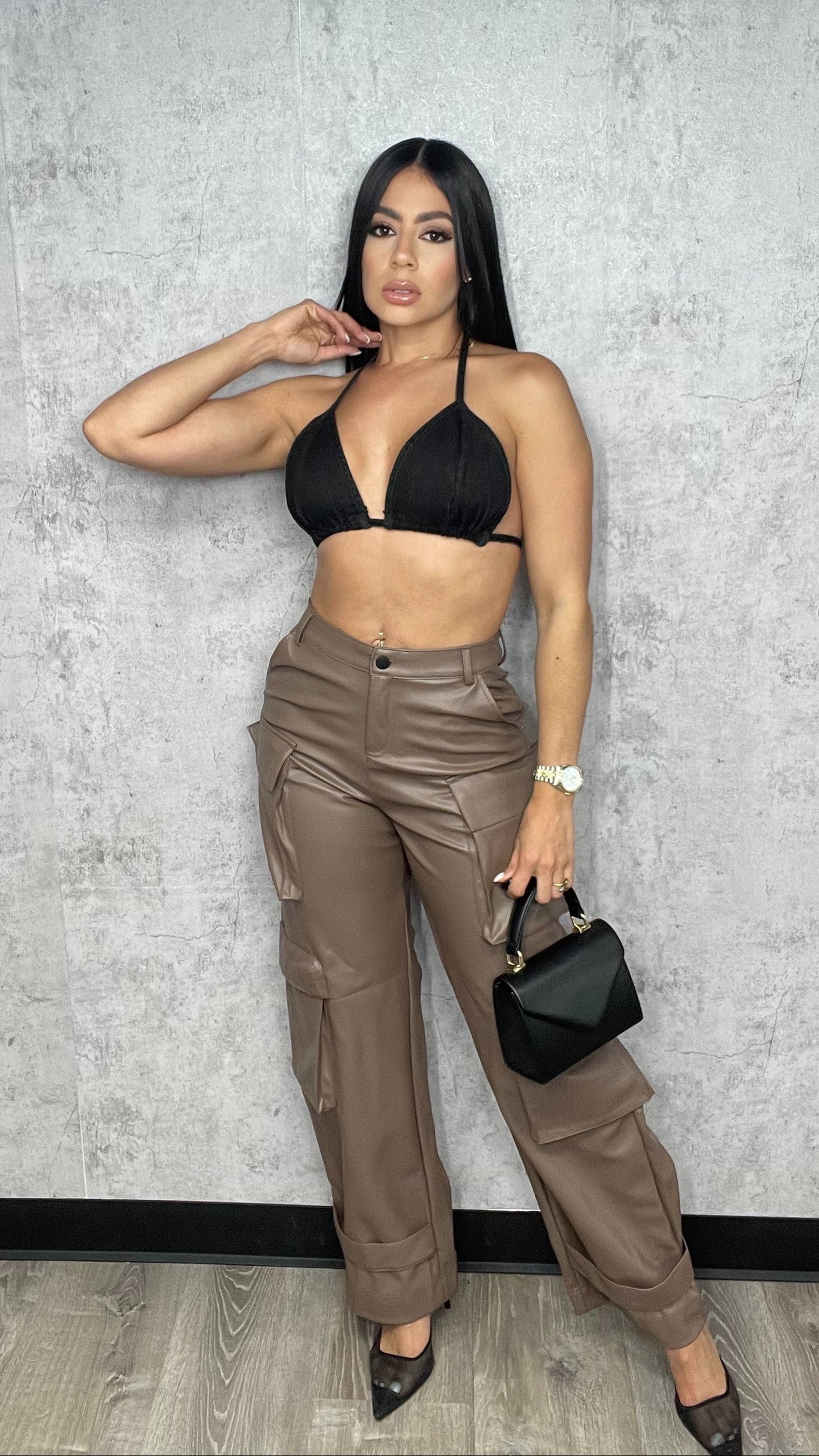 Denim Black Bralette