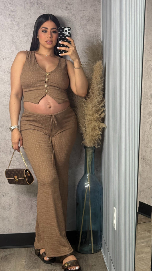 ANA MOCHA PANTS SET