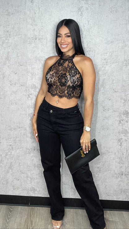 BLACK Asymmetrical Cello Jeans