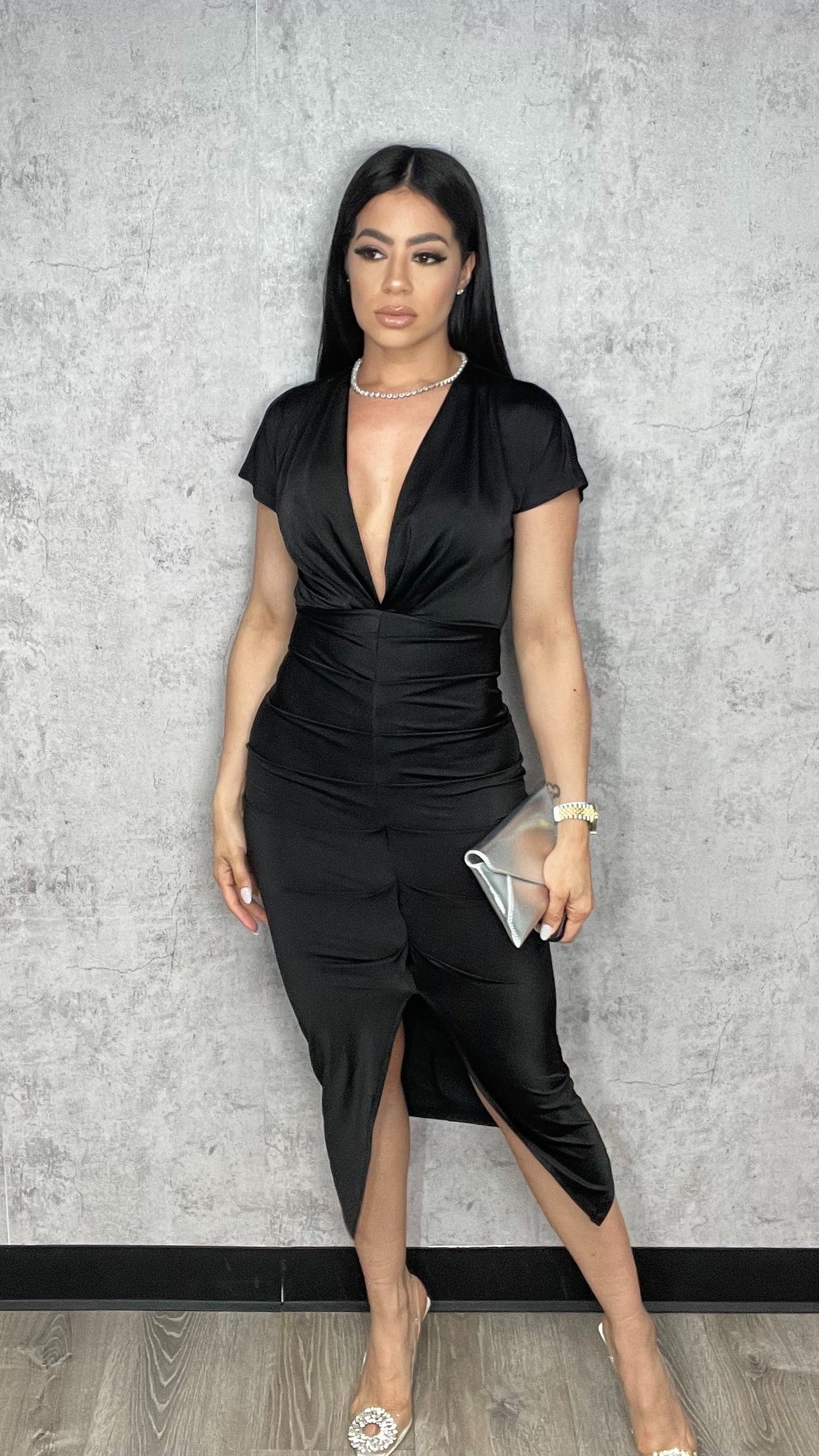 Miranda MIDI Black Dress