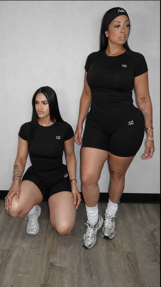 AB SNATCHED BLACK SHORT SET