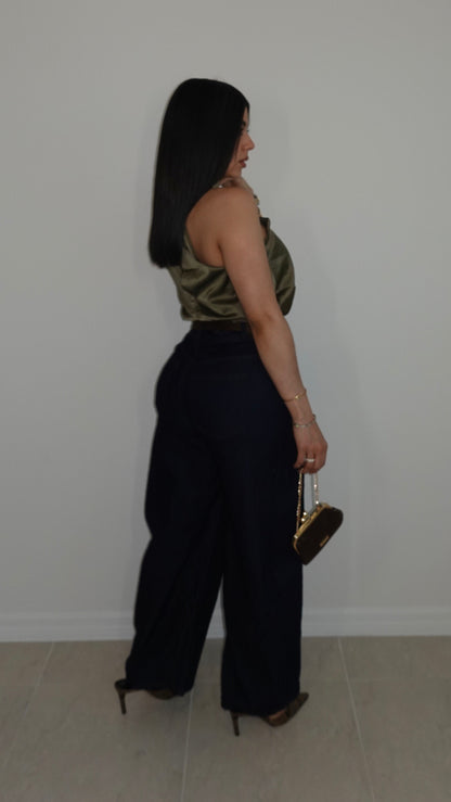 WIDE BARREL DENIM PANTS