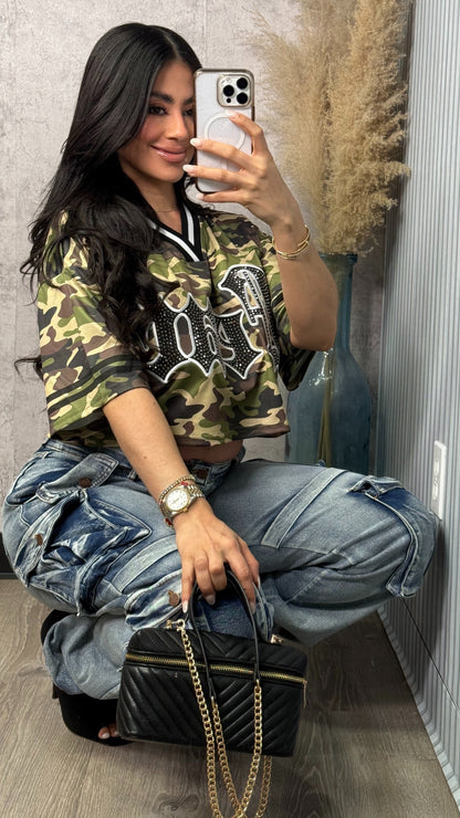 NINA CARGO DENIM PANTS