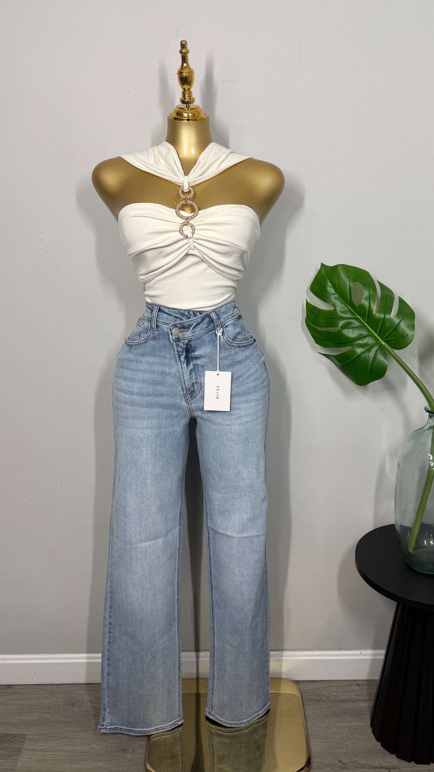 CELLO ASYMMETRIC DENIM PANTS
