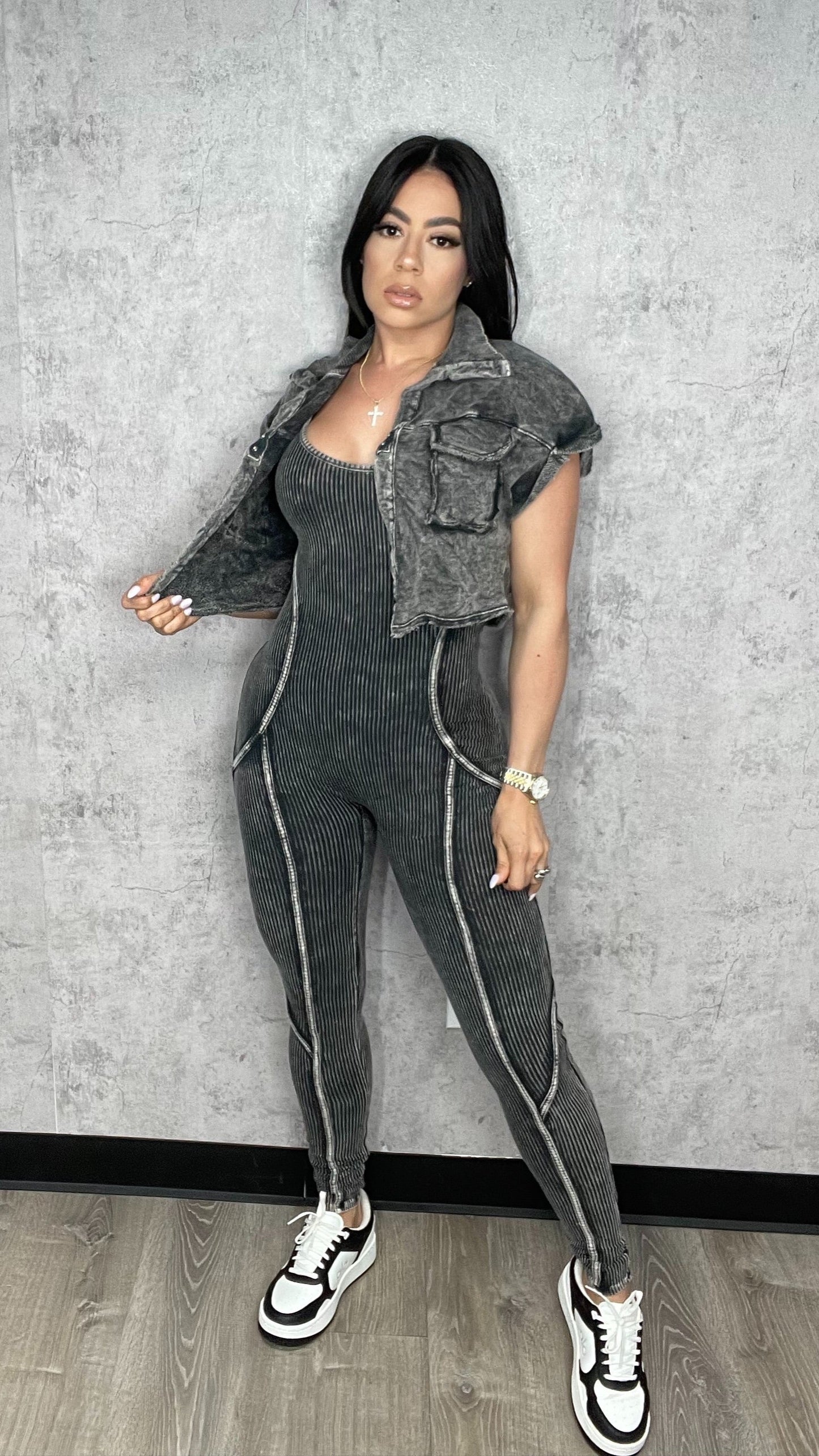 Mineral Jumpsuit Jacke Set Black