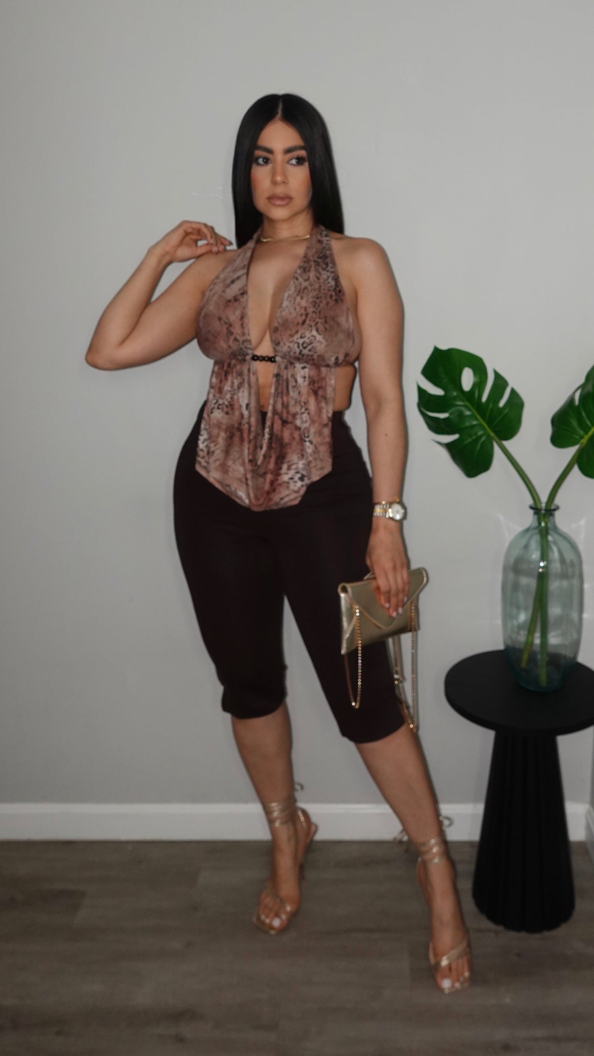 BROWN CAPRI PANTS