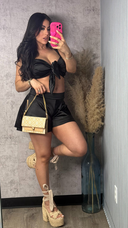 Sarah Satin Black Set