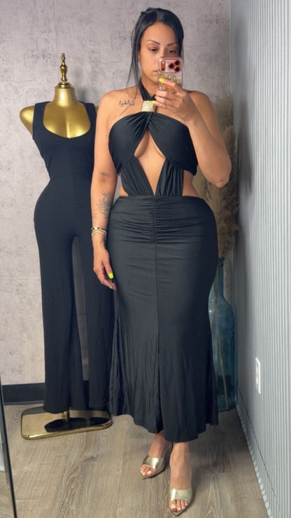 KAMYLA MIDI BLACK DRESS