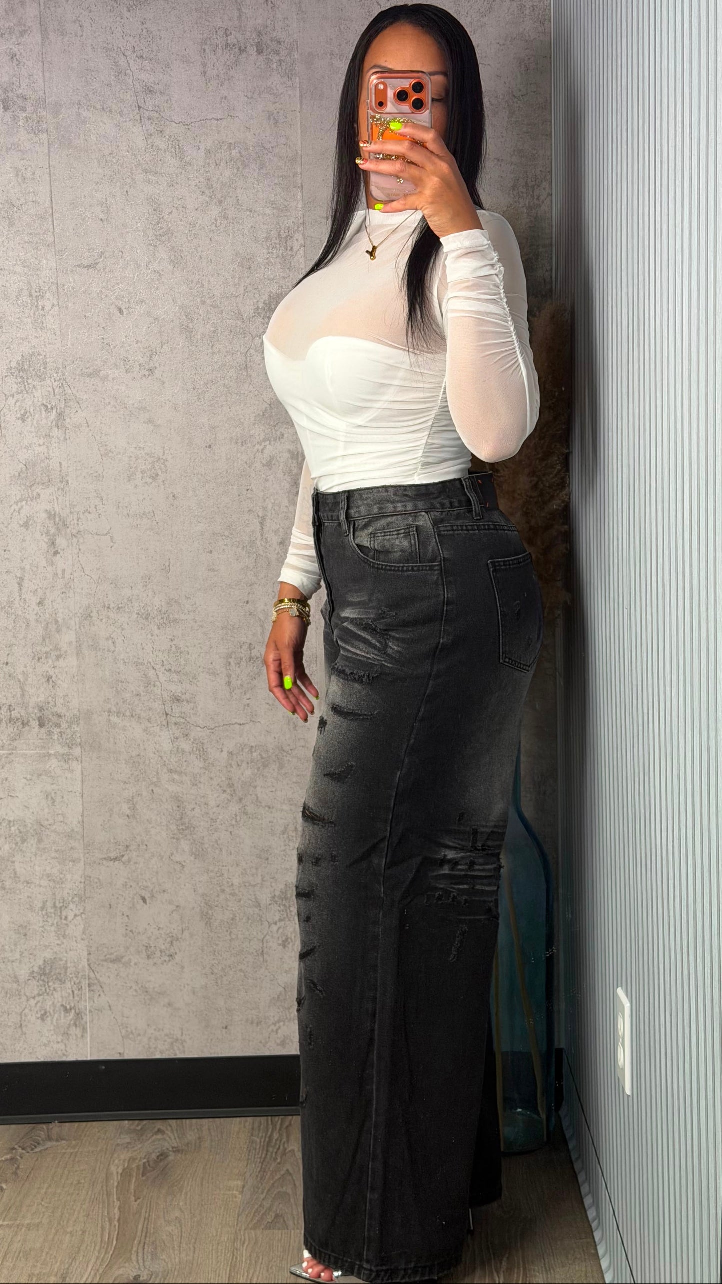 REBECA WASHED BLACK DENIM PANTS