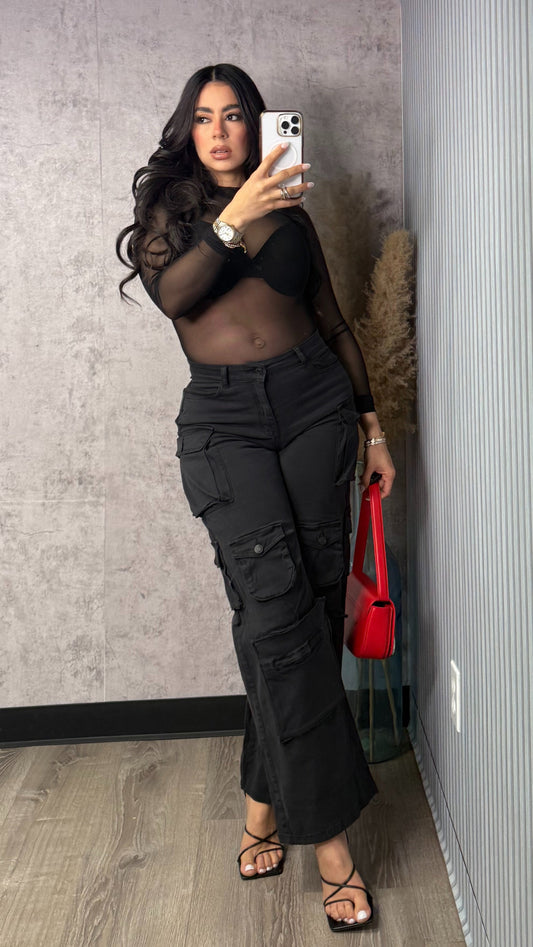 MARA BLACK CARGO PANTS