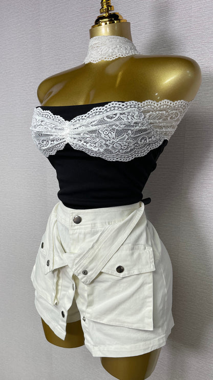 MINDY OFF WHITE SKORT