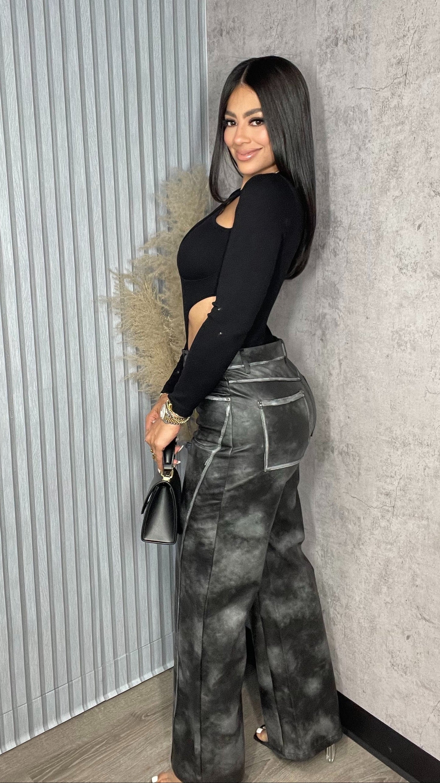 Long Sleeve Bodysysuit One Size Black