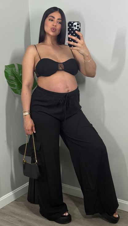 MARGARET BLACK PANTS SET