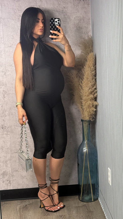 JESENIA BLACK CAPRI ROMPER