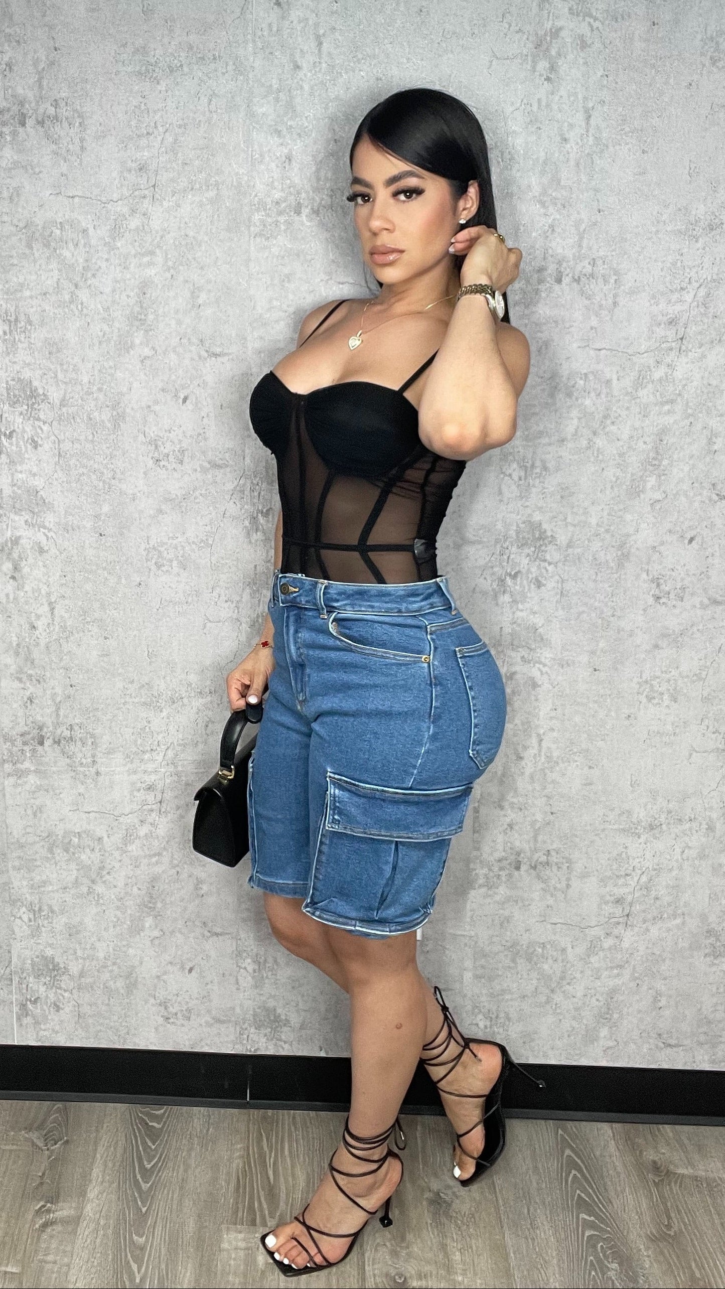 Jessenia Mesh Bodysuit Black