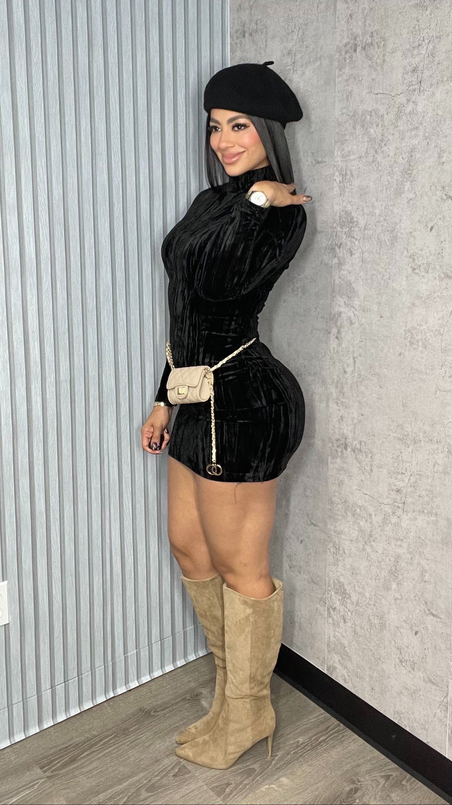 Velvet Muse Dress Black