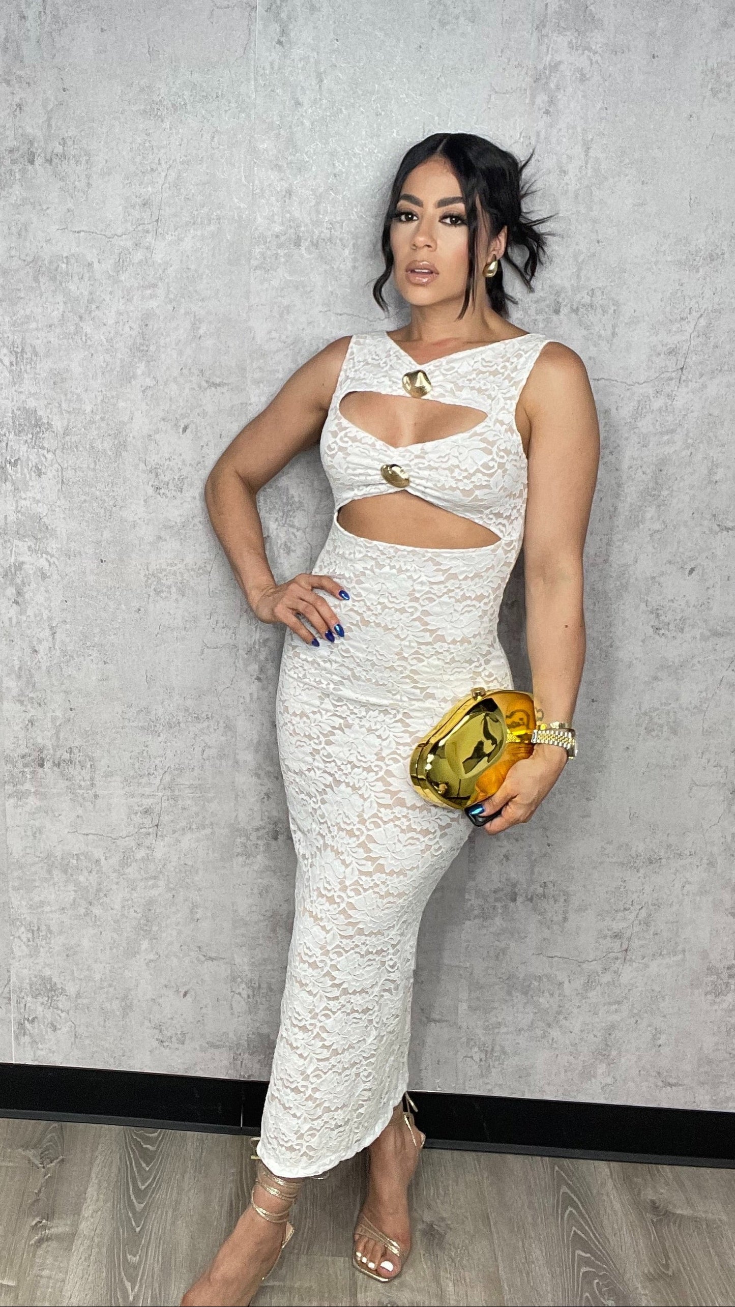 Lace & Shell WHite Dress