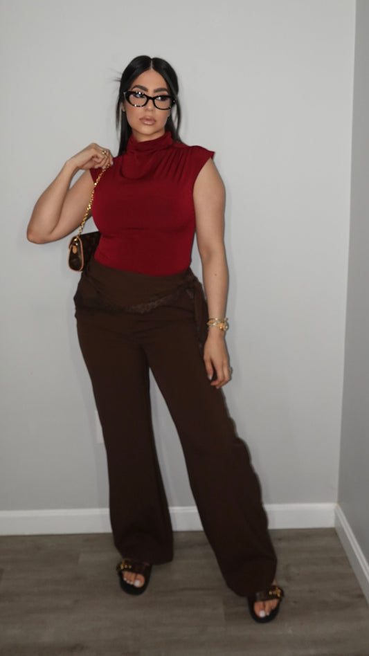 CAROLINE BROWN TROUSER PANTS