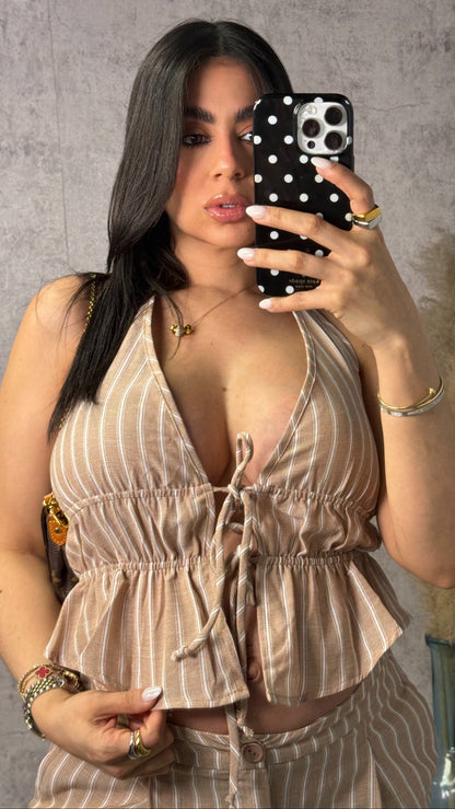 JACKY NUDE PANTS SET
