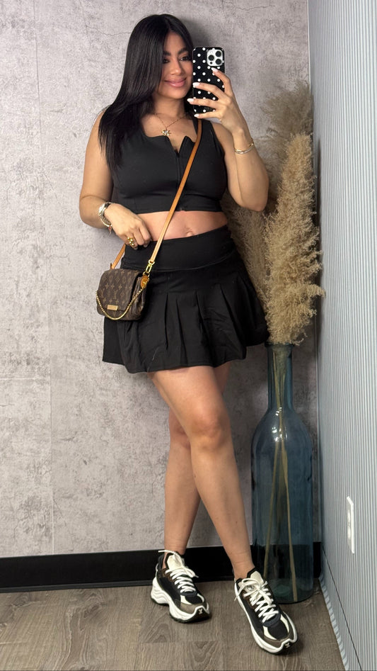LILY BLACK SKORT SET