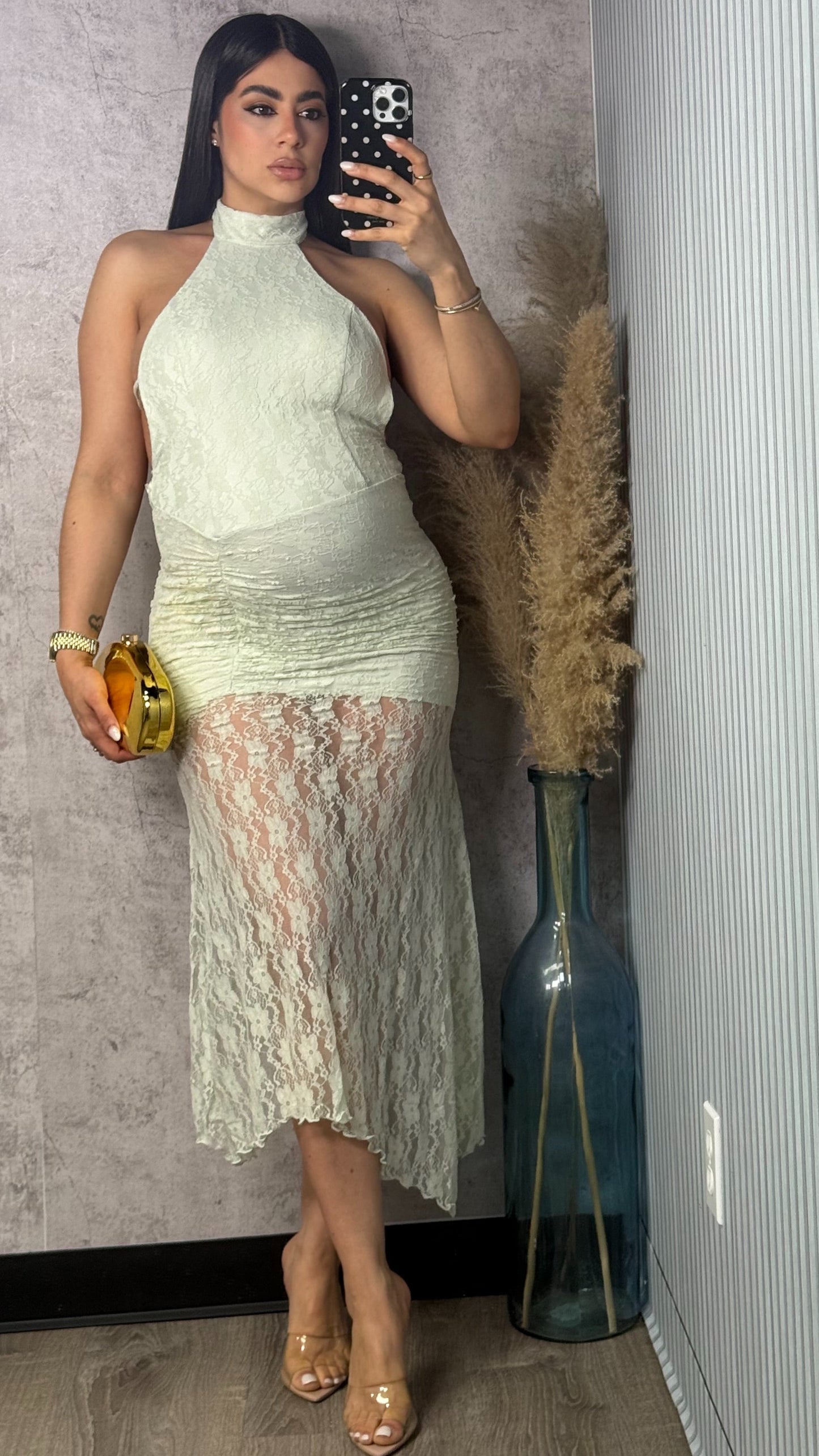 KARLOTA LACE GREEN DRESS