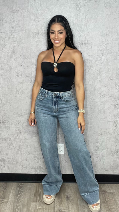 Folded  Cello Jeans Pants