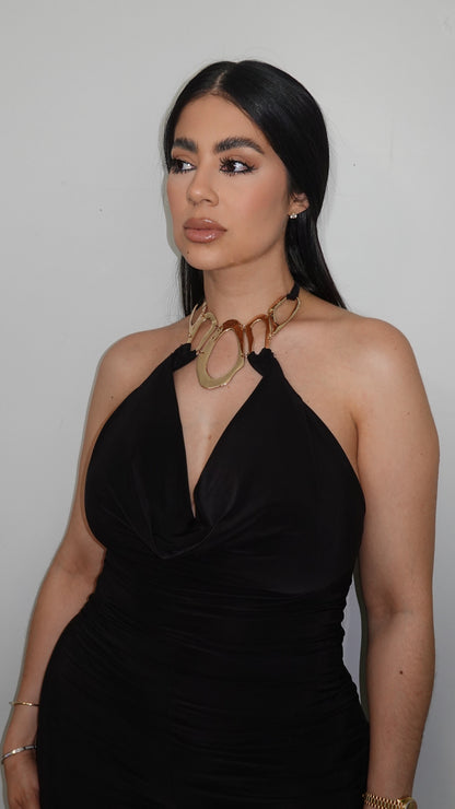 ISABELLA CAPRI ROMPER BLACK AND GOLD