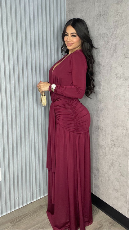 BURGUNDY MAXI DRESS