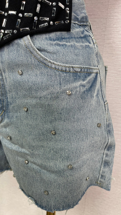 KIMMY STUDS DENIM SHORTS