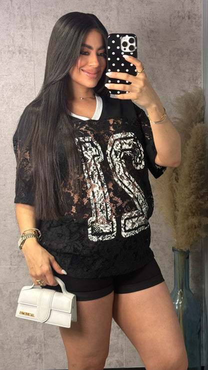 LORE HIGH RISE STRETCHY DENIM SHORT BLACK