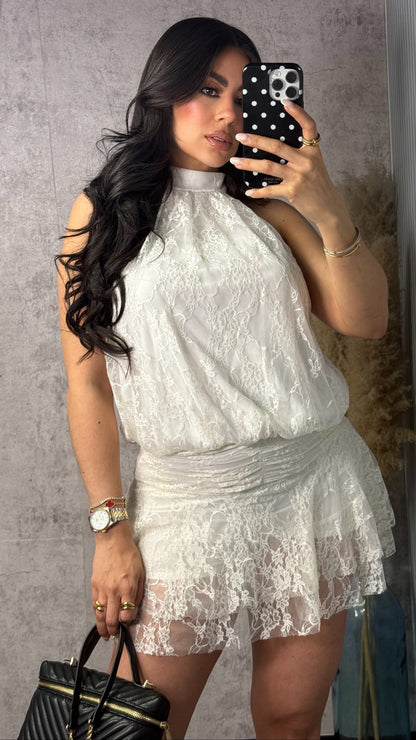 IVORY LACE ROMPER