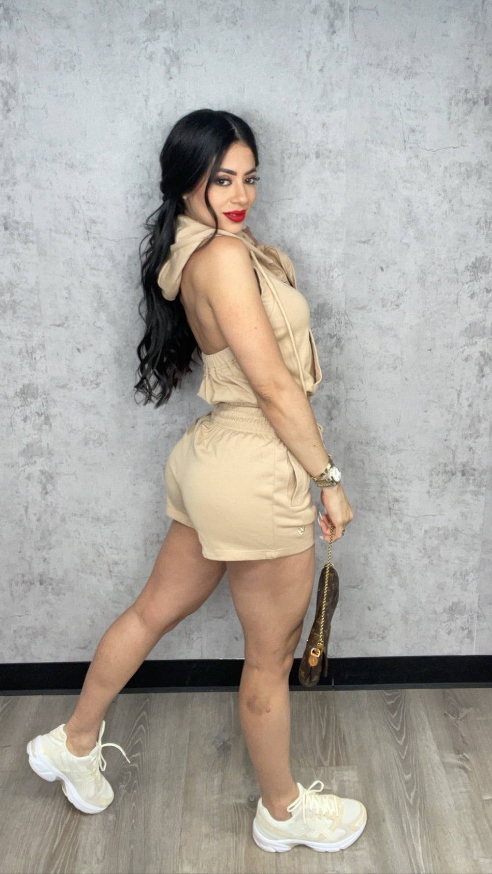 Beige Short Pants Set