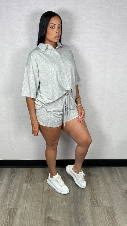 FANNY GREY SHORT SET